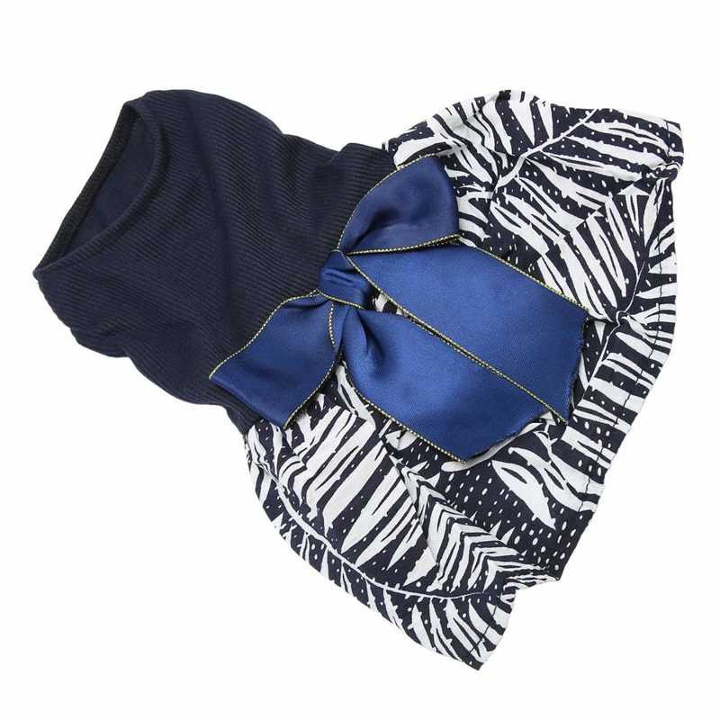 Mājdzīvnieku suņu kleita smalka raksta Ērts sunīšu princešu kleitas apģērbs ar bantīti mazam mājdzīvniekam