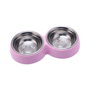 Διπλό μπολ για τροφές για κατοικίδια από ανοξείδωτο ατσάλι Ποτό σκεύη για κατοικίδια Τροφές για σκύλους Τροφές για σκύλους Τροφές για κουτάβια Αξεσουάρ νερού για γατάκια