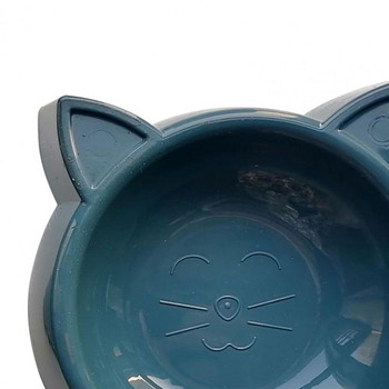 Купа за храна за домашни любимци Форма на лицето на котката Ястие за хранене с голям капацитет Плътен цвят Купа за храна за котки Хранилка за пиене на вода за домашни любимци за купа за малки кучета