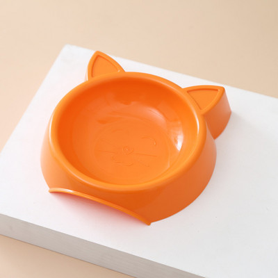 Mājdzīvnieku barības trauks Kaķa sejas forma Lielas ietilpības barošanas trauks Vienkrāsains kaķu barības trauks Mājdzīvnieku ūdens dzeramais padevējs mazai suņu bļodiņai