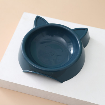 Mājdzīvnieku barības trauks Kaķa sejas forma Lielas ietilpības barošanas trauks Vienkrāsains kaķu barības trauks Mājdzīvnieku ūdens dzeramais padevējs mazai suņu bļodiņai