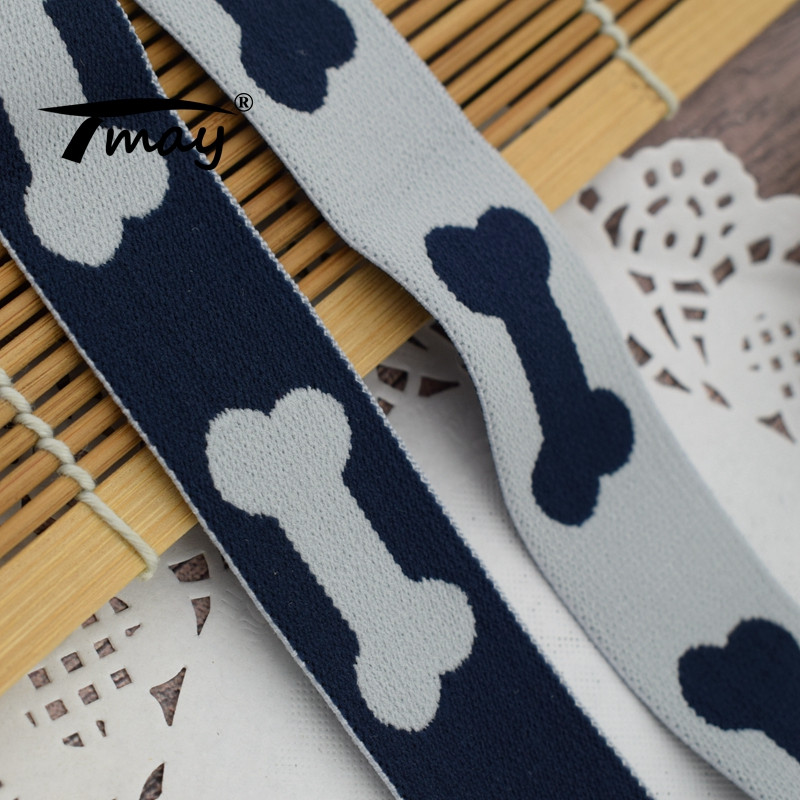 #2040 #2041 Mīksts pieskāriens Cute Pēdas Izšūti Melna Lenta Stretch Elastīgās Lentes Mežģīnes Lente DIY Apakšveļa Bikses Jostas