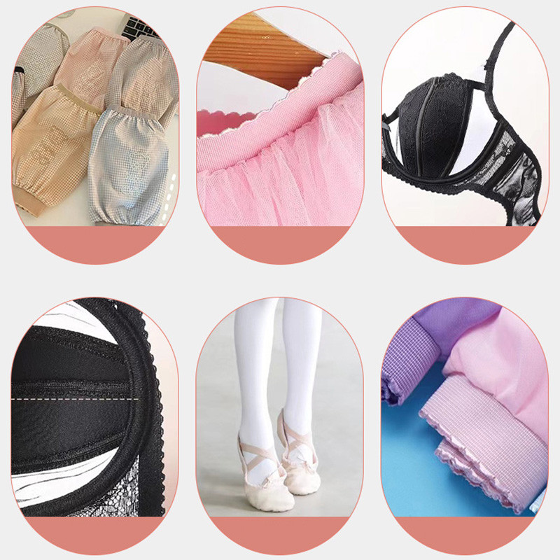 10 m elastīga siksna, mežģīņu apdare, pusmēness mala neilona elastīga lente, kas paredzēta DIY galvas saitei apakšveļai plecu siksna apģērbu šūšanas piederumi