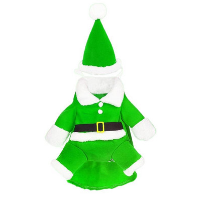 Куче Костюм на Дядо Коледа Смешно облекло за косплей за домашни любимци Дядо Коледа Стоящ костюм на Дядо Коледа за куче Котка Коледно парти Новогодишно облекло