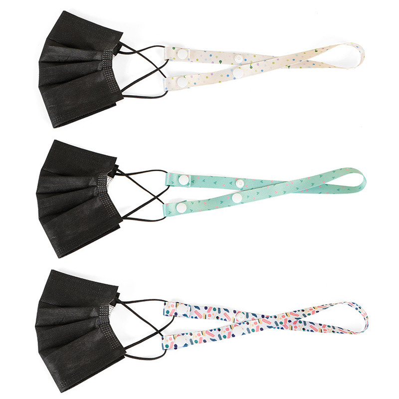 1gab Maskas iekarināšanas virve Jauka sejas maska štrope Maskas turētājs Regulējams Bezizsekots Ausu pakarināšanas virve Daudzkrāsaina āra bērnu bērniem