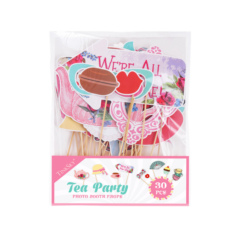 30 db kézi fotófülke Tea Party fotózás háttér Tea Party Selfie Favor
