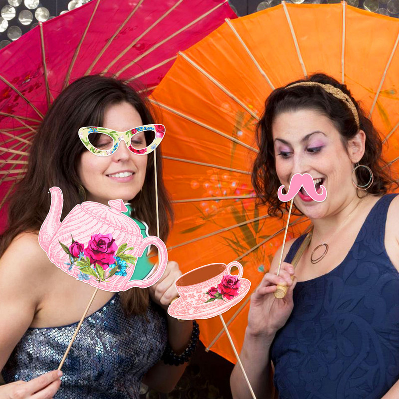 30 db kézi fotófülke Tea Party fotózás háttér Tea Party Selfie Favor