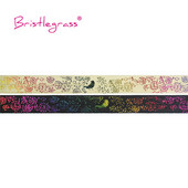 BISTLEGRASS 5 jardi 5/8" 15 mm varavīksnes ziedu putnu folijas apdruka, salokāma pāri elastīgai FOE spandeksa joslai, plaukstas locītavas matu kaklasaites kleitas šūšanas apdare