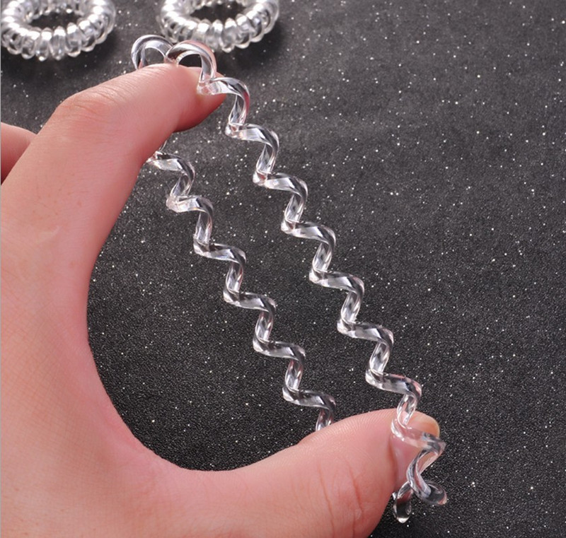 6gab. Modes dāmu meiteņu elastīgās gumijas matu saites lentes virve Caurspīdīgas želejas telefona gredzena matu gumijas zirgastes turētājs