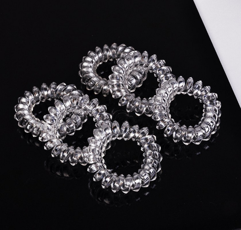 6gab. Modes dāmu meiteņu elastīgās gumijas matu saites lentes virve Caurspīdīgas želejas telefona gredzena matu gumijas zirgastes turētājs