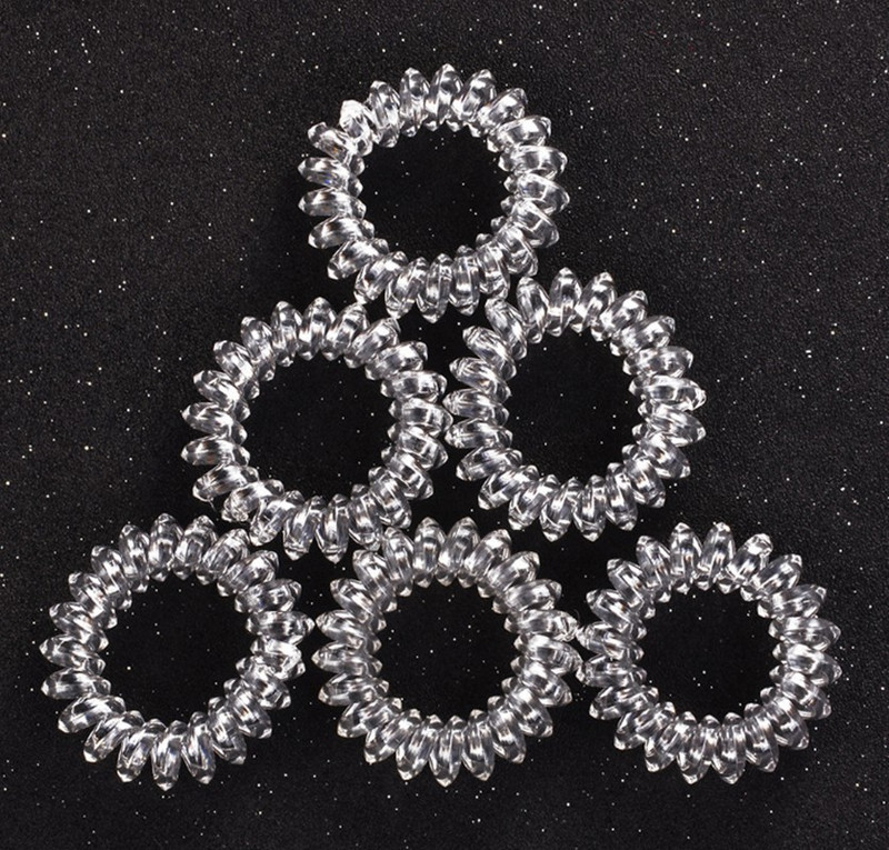 6gab. Modes dāmu meiteņu elastīgās gumijas matu saites lentes virve Caurspīdīgas želejas telefona gredzena matu gumijas zirgastes turētājs