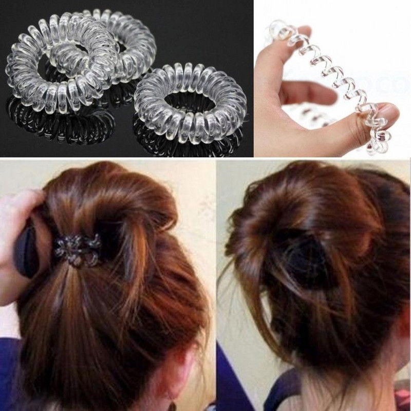 6gab. Modes dāmu meiteņu elastīgās gumijas matu saites lentes virve Caurspīdīgas želejas telefona gredzena matu gumijas zirgastes turētājs