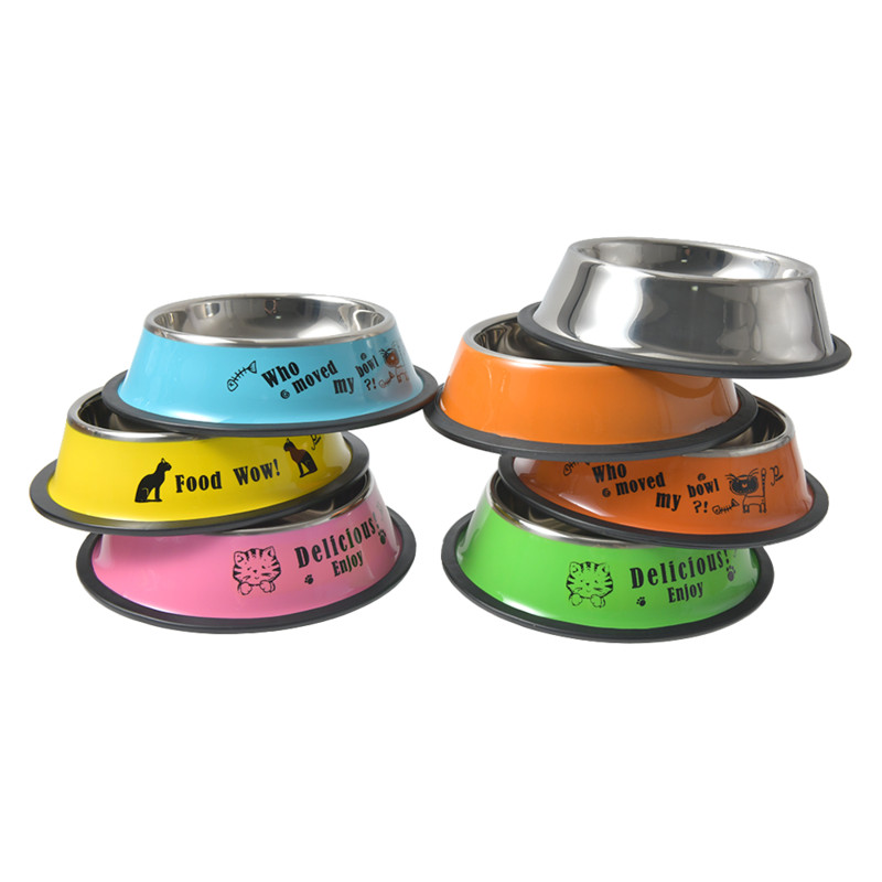 Lolojumdzīvnieku suņu nerūsējošā tērauda bļodas Neslīdošas Pretkrītošas, izturīgas kaķu suņu barošanas trauks kucēnam nerūsējošā tērauda barošanas bļoda