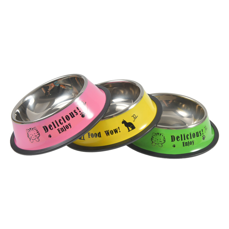 Lolojumdzīvnieku suņu nerūsējošā tērauda bļodas Neslīdošas Pretkrītošas, izturīgas kaķu suņu barošanas trauks kucēnam nerūsējošā tērauda barošanas bļoda