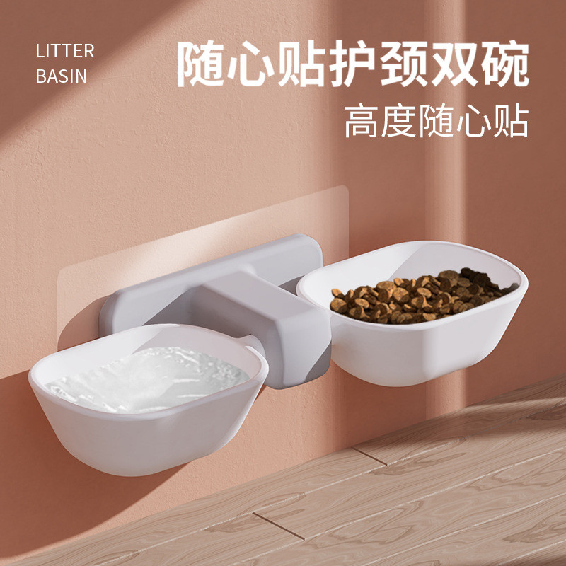 Mājdzīvnieku barošanas trauks Pie sienas stiprināmas kaķu suņu piekarināmās bļodas Izturīgas mazas mājdzīvnieku barotavas ūdens bļoda 2023. gada jauni Gatos aksesuāri