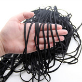 10 Yards 3/5MM szájmaszk Rugalmas szalagos arcmaszk Fekete kötél gumiszalag szalagos fülzsinór kerek lapos fülre akasztó barkácstartozék