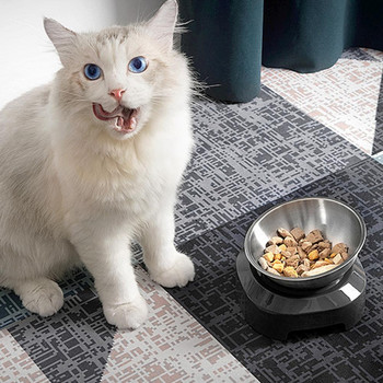 Ανυψωμένα μπολ τροφής για γάτες Γάτες Σκύλοι Προμήθεια κατοικίδιων από ανοξείδωτο ατσάλι Μπολ για γάτες Ανυψωμένο με κλίση ρυθμιζόμενο ύψος κατά του εμετού