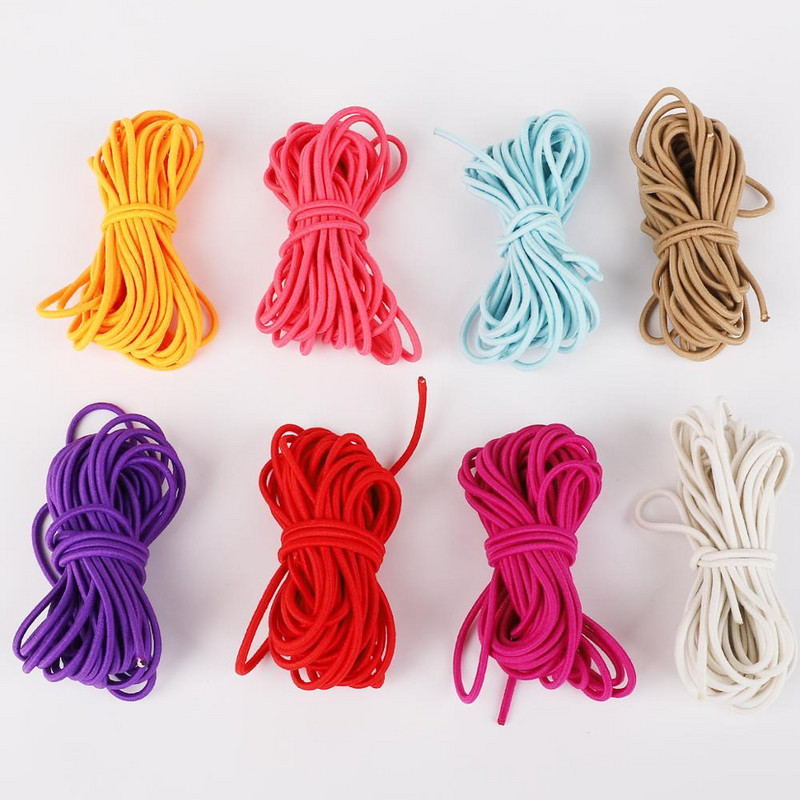 5M 15Colors Pick Round 2,5mm Elastic Band Elastic Line Ελαστικό σχοινί Λάστιχο μέσης DIY Αξεσουάρ ραπτικής χειροτεχνίας