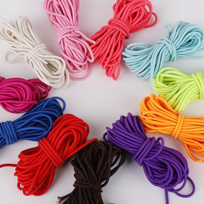5M 15Colors Pick Round 2,5mm Elastic Band Elastic Line Ελαστικό σχοινί Λάστιχο μέσης DIY Αξεσουάρ ραπτικής χειροτεχνίας