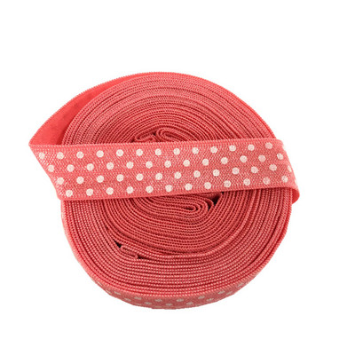 5 méter, 16 mm-es színes pöttyös nyomtatás, ráhajtva rugalmas FOE baba fejpánt, barkácsolás ünnepi parti varrás hajpánt pánt dekoratív