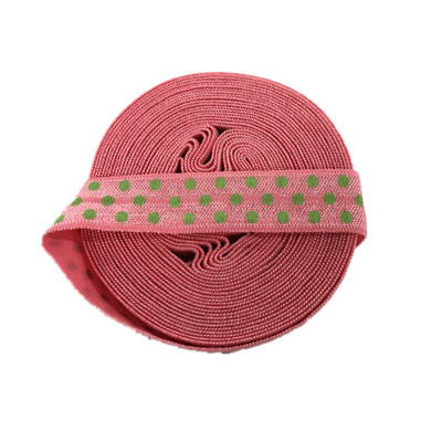 5 méter, 16 mm-es színes pöttyös nyomtatás, ráhajtva rugalmas FOE baba fejpánt, barkácsolás ünnepi parti varrás hajpánt pánt dekoratív