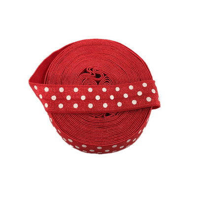 5 méter, 16 mm-es színes pöttyös nyomtatás, ráhajtva rugalmas FOE baba fejpánt, barkácsolás ünnepi parti varrás hajpánt pánt dekoratív