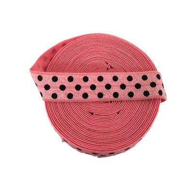 5 méter, 16 mm-es színes pöttyös nyomtatás, ráhajtva rugalmas FOE baba fejpánt, barkácsolás ünnepi parti varrás hajpánt pánt dekoratív