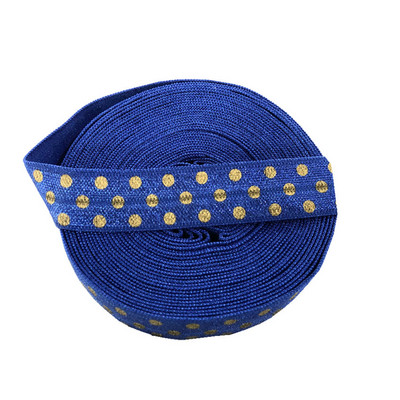 5 méter, 16 mm-es színes pöttyös nyomtatás, ráhajtva rugalmas FOE baba fejpánt, barkácsolás ünnepi parti varrás hajpánt pánt dekoratív