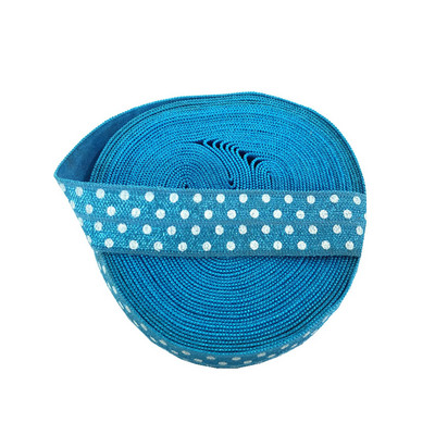 5 méter, 16 mm-es színes pöttyös nyomtatás, ráhajtva rugalmas FOE baba fejpánt, barkácsolás ünnepi parti varrás hajpánt pánt dekoratív