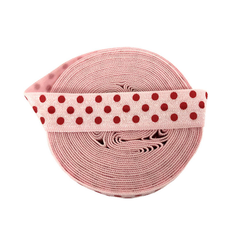 5 méter, 16 mm-es színes pöttyös nyomtatás, ráhajtva rugalmas FOE baba fejpánt, barkácsolás ünnepi parti varrás hajpánt pánt dekoratív