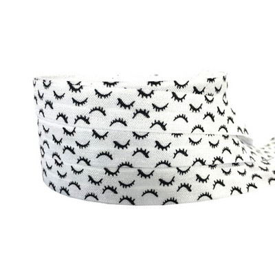 10 Y 16 mm skropstu apdruka, salocīta pāri elastīgai FOE spandekssaitei, bērnu matu saitei, galvas saitei, kleitai, mežģīņu apdarei, šūšanai.