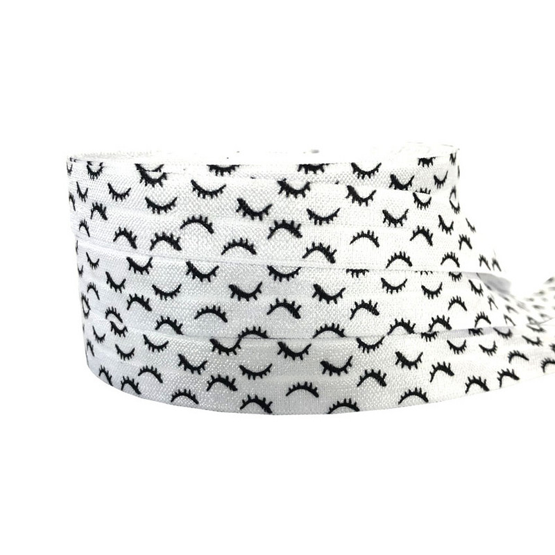10 Y 16 mm skropstu apdruka, salocīta pāri elastīgai FOE spandekssaitei, bērnu matu saitei, galvas saitei, kleitai, mežģīņu apdarei, šūšanai.