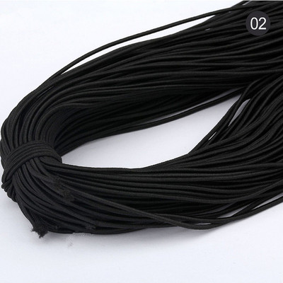 2 mm krāsaina augstas kvalitātes apaļa elastīga lente apaļa elastīga virve gumijas lente elastīga līnija DIY šūšanas piederumi 5 jardi