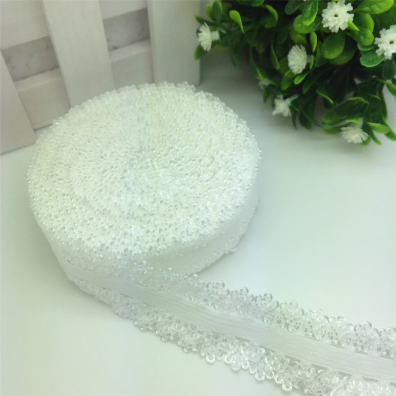 ÚJ Hot 5 Yards 3/4" 20 mm-es csipke, többcélú, összehajtható, rugalmas spandex szatén szalag