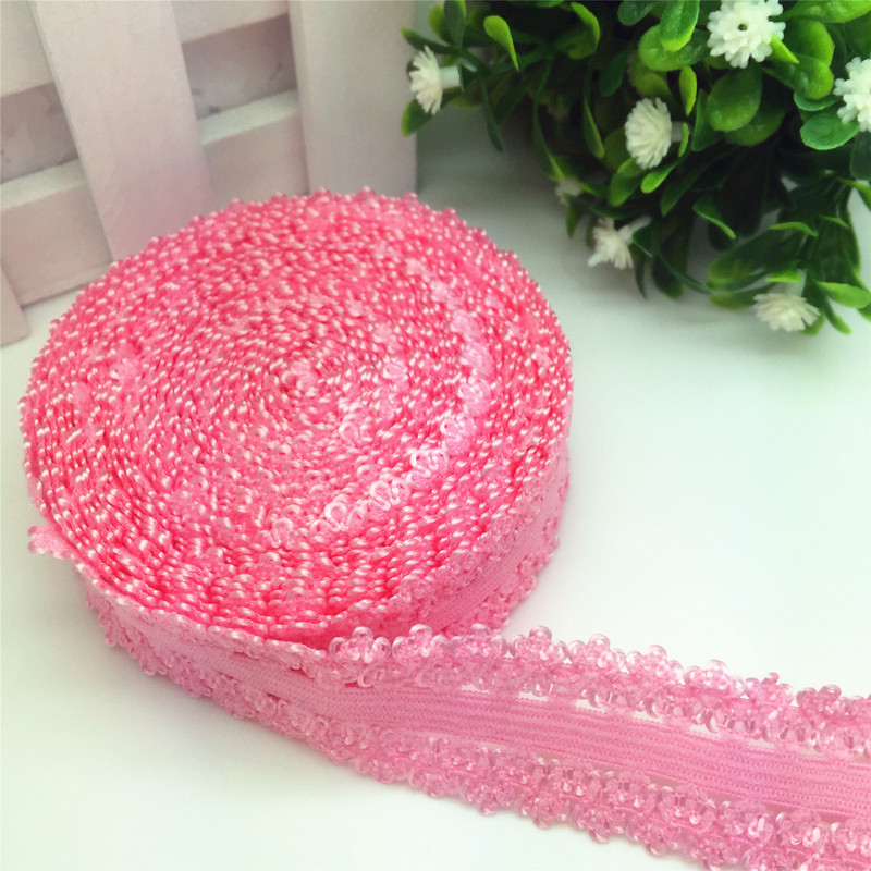 ÚJ Hot 5 Yards 3/4" 20 mm-es csipke, többcélú, összehajtható, rugalmas spandex szatén szalag