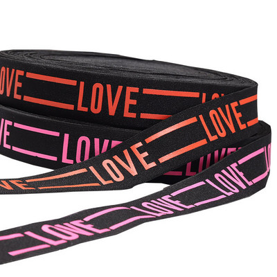 4 cm LOVE elastsed ribad Jacquard trükkimine kummipael Stretch riided pits pael vöökoht õlg DIY rõivatarvikud 1M