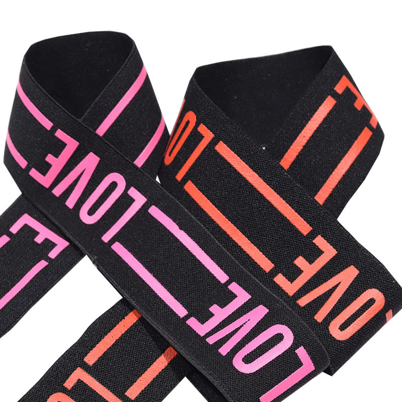 4cm LOVE Elastic Bands Ζακάρ Εκτύπωση Λαστιχάκι Stretch Ρούχα Δαντέλα Κορδέλα Μέση Ώμος DIY Αξεσουάρ ενδυμάτων 1M