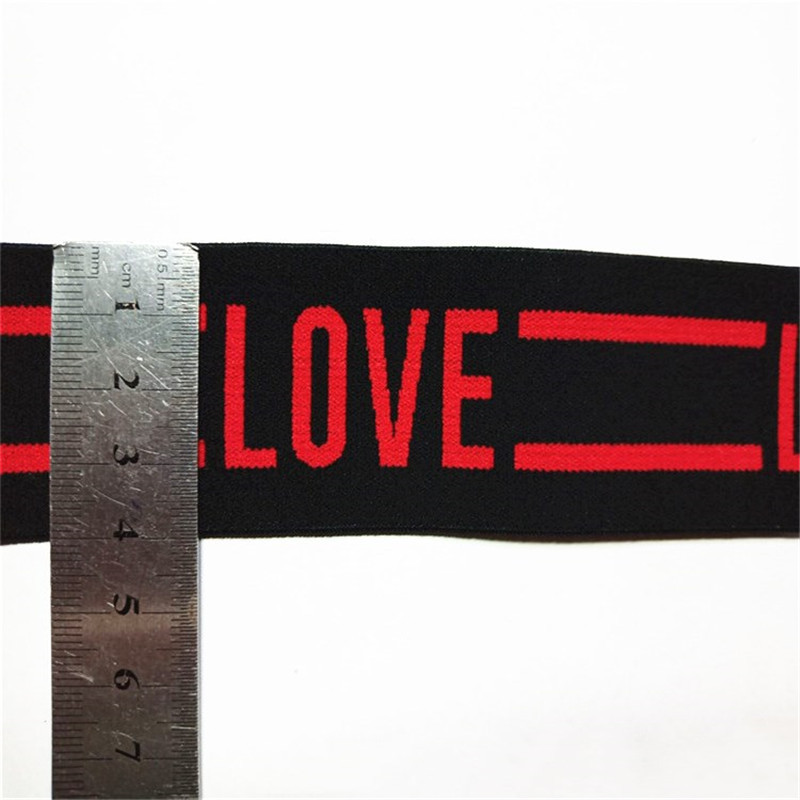 4cm LOVE Elastic Bands Ζακάρ Εκτύπωση Λαστιχάκι Stretch Ρούχα Δαντέλα Κορδέλα Μέση Ώμος DIY Αξεσουάρ ενδυμάτων 1M