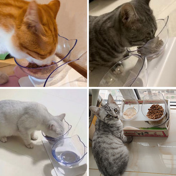 Cat Bowls Dogs Feeders Μπολ για ταΐσματα για γάτες με ανασηκωμένη βάση για γάτες Διπλό μπολ Γάτες Μπολ για φαγητό Μπολ Νερού Προμήθειες για κατοικίδια