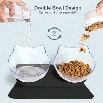 Cat Bowls Dogs Feeders Μπολ για ταΐσματα για γάτες με ανασηκωμένη βάση για γάτες Διπλό μπολ Γάτες Μπολ για φαγητό Μπολ Νερού Προμήθειες για κατοικίδια