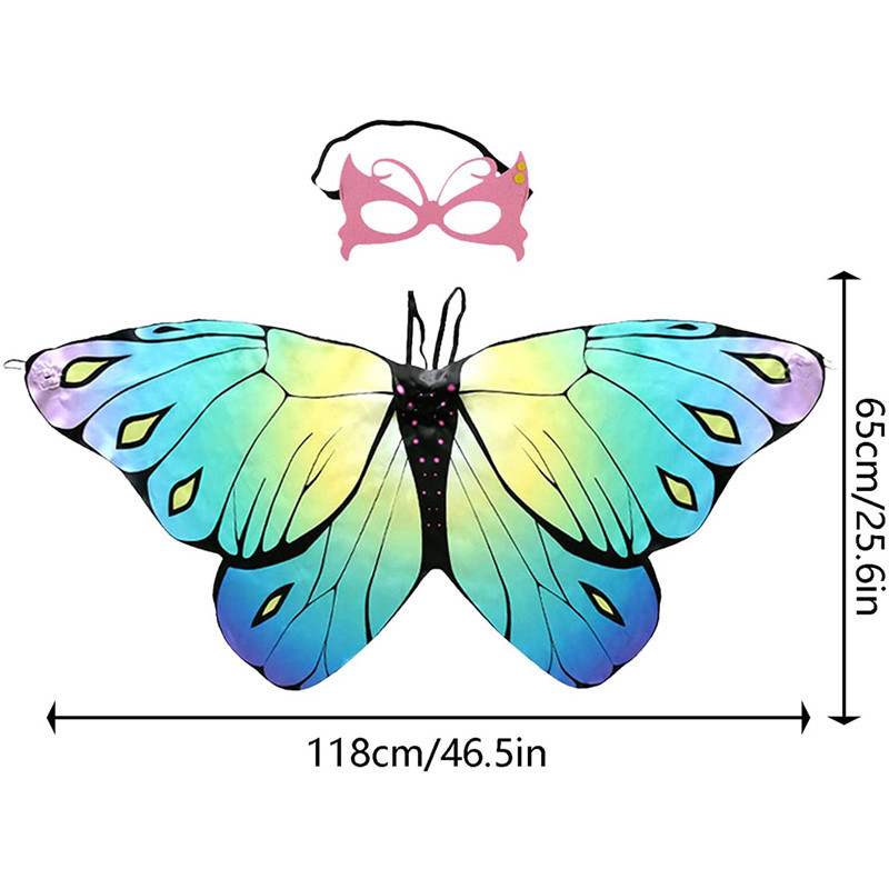 Halloween Cosplay Wings maszkkészlet, Pillangó Tündérszárnyak Tündérjelmezekhez Sparkle Fairy Princess Wings Party Favor