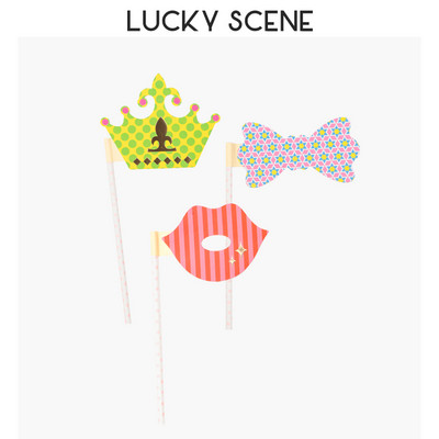 3 db Szórakoztató maszk szettek Fotóparti kellékek tartókártya álarcosbálhoz, jelmezkiegészítők S00719