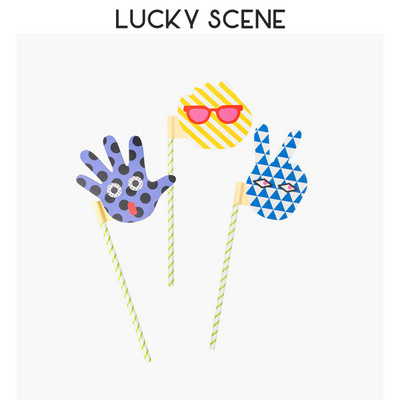 3 db Szórakoztató maszk szettek Fotóparti kellékek tartókártya álarcosbálhoz, jelmezkiegészítők S00719