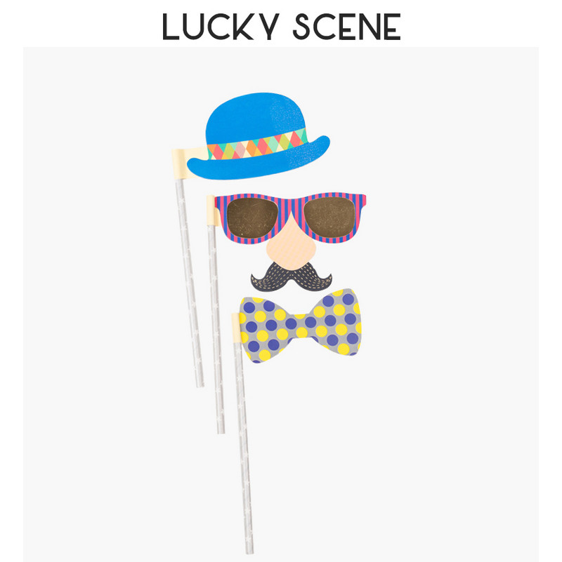 3 db Szórakoztató maszk szettek Fotóparti kellékek tartókártya álarcosbálhoz, jelmezkiegészítők S00719