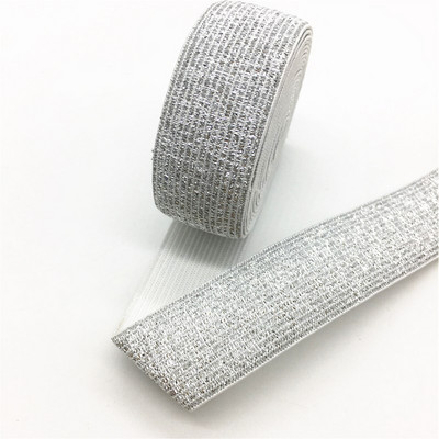 25 mm krāsainas mirdzošas elastīgās lentes Augstas kvalitātes neilona mīkstas elastīgās lentes apģērba biksēm DIY šūšanas piederumi 1 metrs