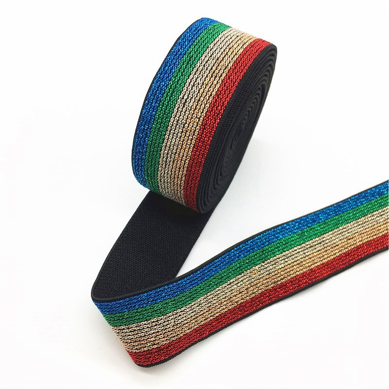 25 mm krāsainas mirdzošas elastīgās lentes Augstas kvalitātes neilona mīkstas elastīgās lentes apģērba biksēm DIY šūšanas piederumi 1 metrs