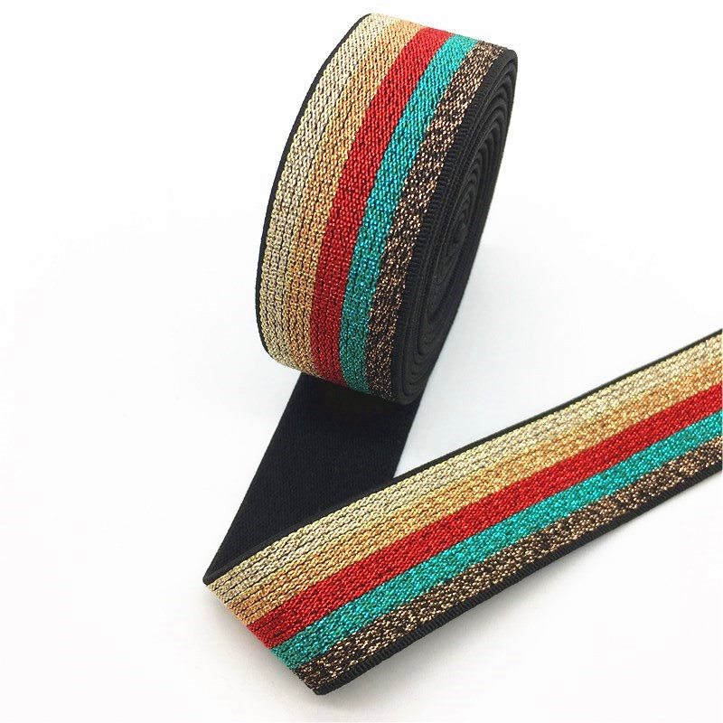 25 mm krāsainas mirdzošas elastīgās lentes Augstas kvalitātes neilona mīkstas elastīgās lentes apģērba biksēm DIY šūšanas piederumi 1 metrs