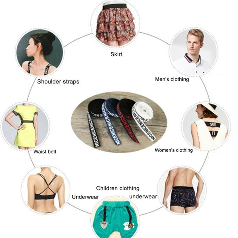 25 mm krāsainas mirdzošas elastīgās lentes Augstas kvalitātes neilona mīkstas elastīgās lentes apģērba biksēm DIY šūšanas piederumi 1 metrs