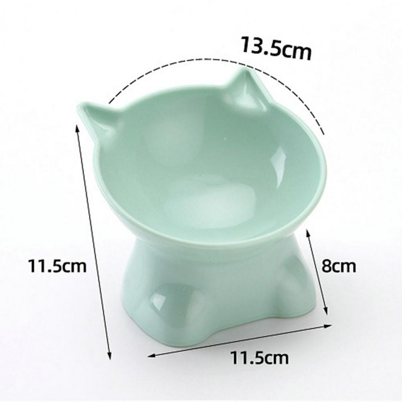 Lolojumdzīvnieku bļoda liela ietilpība, slīpa mute Jauka kaķa forma kaķu suņu barības dozators Mājdzīvnieku barotājs Mājdzīvnieku piederumi