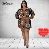 Wmstar Rochii de mărime mare pentru femei pentru vară Pint Casual Elegante Casual Maxi Cămăși Rochie Reducere mare Vânzare cu ridicata Dropshipping